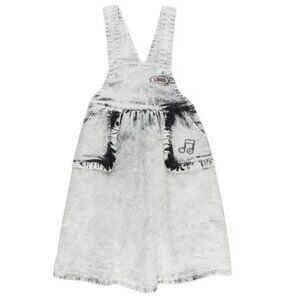 🆕NWT Loud Apparel Washed Black Denim Dungaree Dress